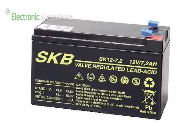 SKB Batteria 12v 7.2Ah per Sistemi di Allarme o Gruppo di continuità UPS BIGBAT skb 
